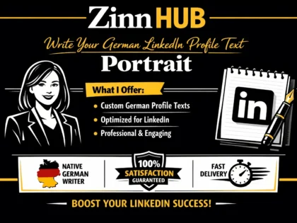 write your german linkedin profile text portrait