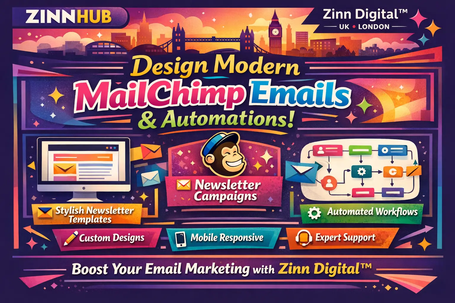Design Modern Mailchimp Email Template, Newsletter Automation &Amp; Campaigns 2 Newsletter Automation &Amp; Campaigns