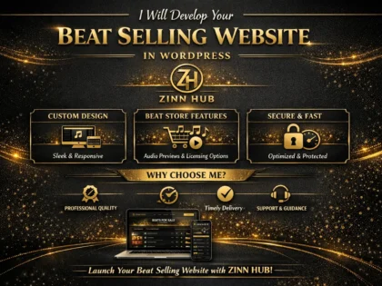 develop your website for selling beats in wordpress