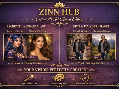 recreate or create custom ai art or edit and fix your image