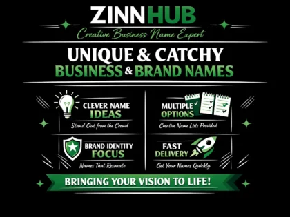 create unique and eye catchy business name and brand name ideas