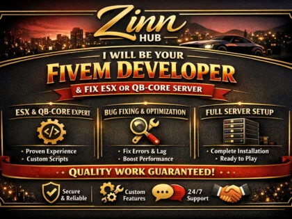 be your fivem developer and fix esx or qbcore server