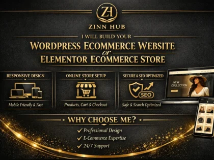 build your wordpress ecommerce website or elementor ecommerce store