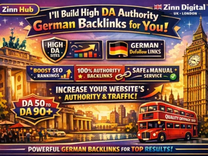 I'll build high DA authority German site dofollow SEO backlinks for you