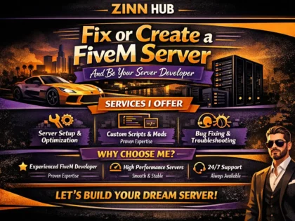 fix or create a fivem server and be your server developer