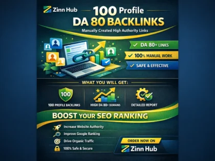 100 profile da 80 backlinks manually created