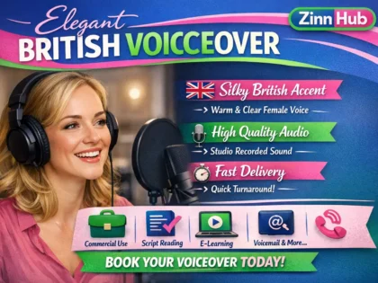 record a female british voiceover