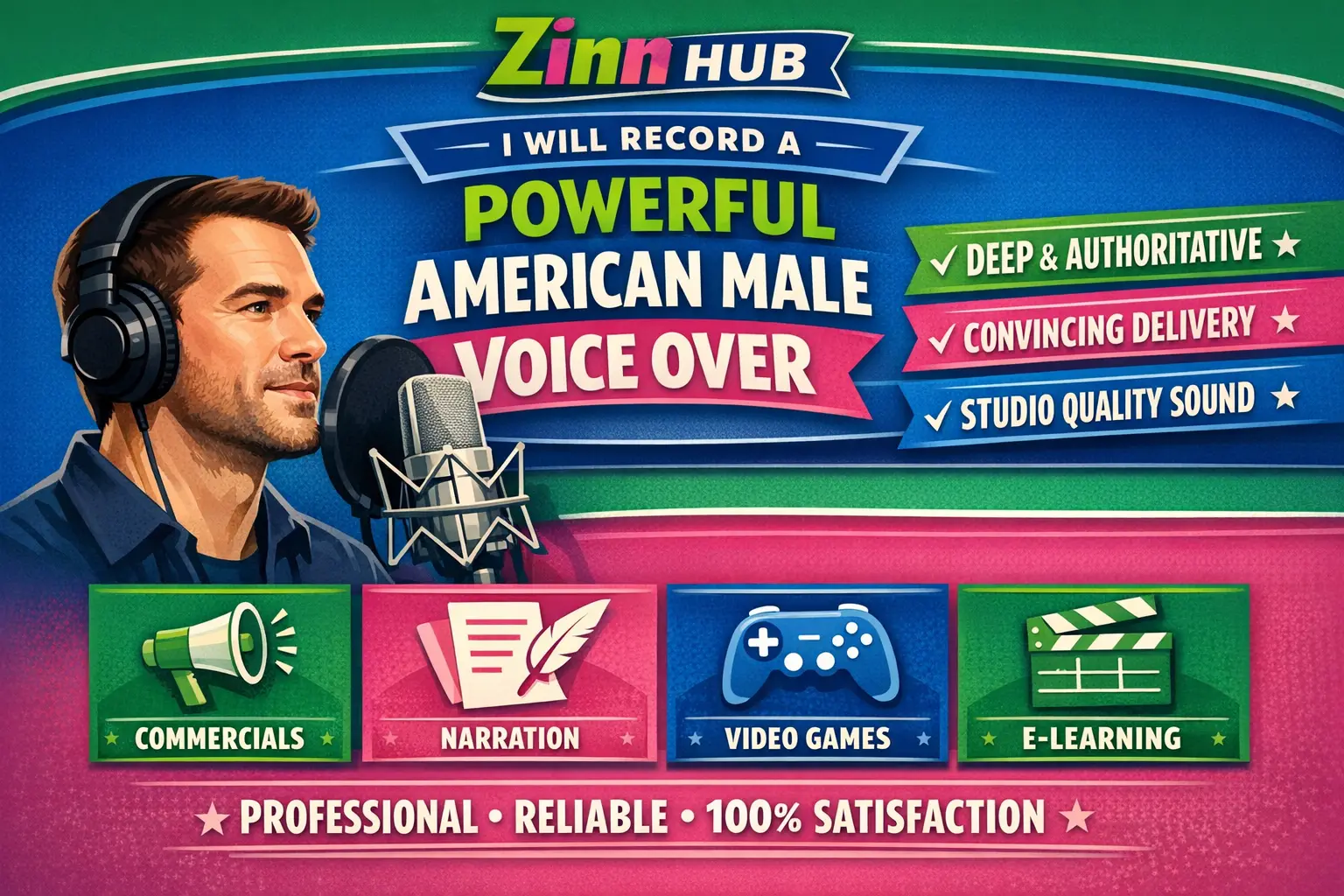 Do A Deep Authoritative Convincing American Male Voice Over 1 Do A Deep Authoritative Convincing American Male Voice Over