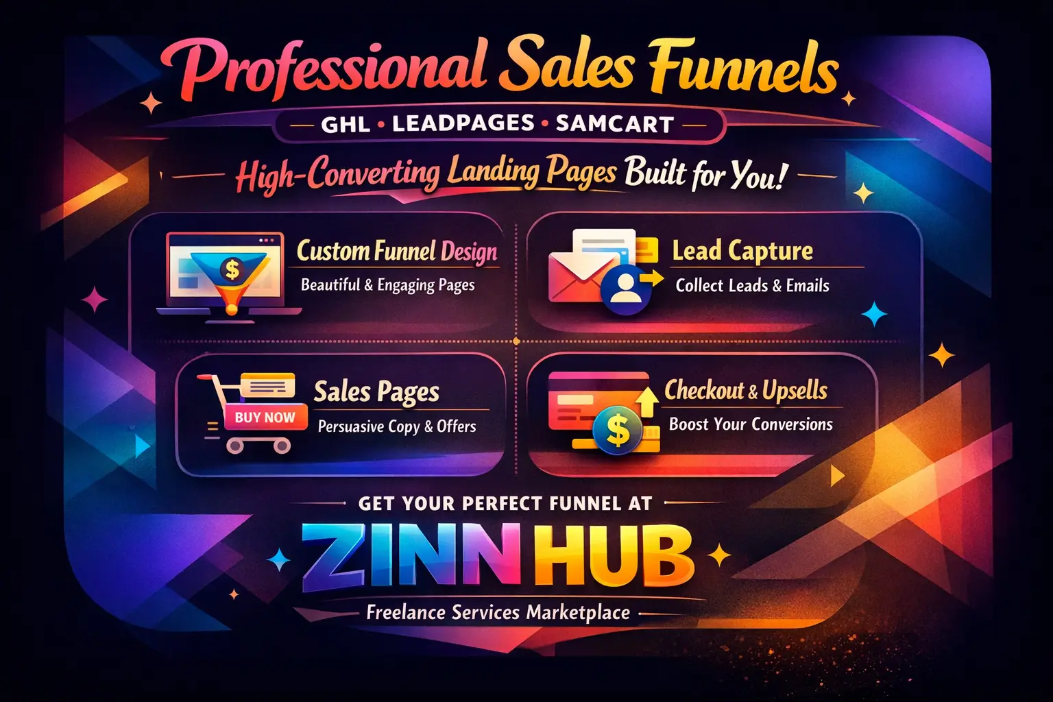 Build Ghl, Leadpages, Samcart Landing Page Sales Funnel 1 Build Ghl