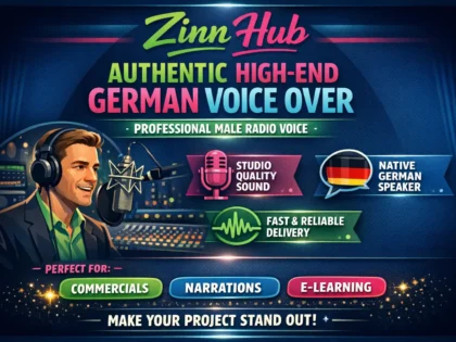 do an authentic high end german voice over as male radio pro