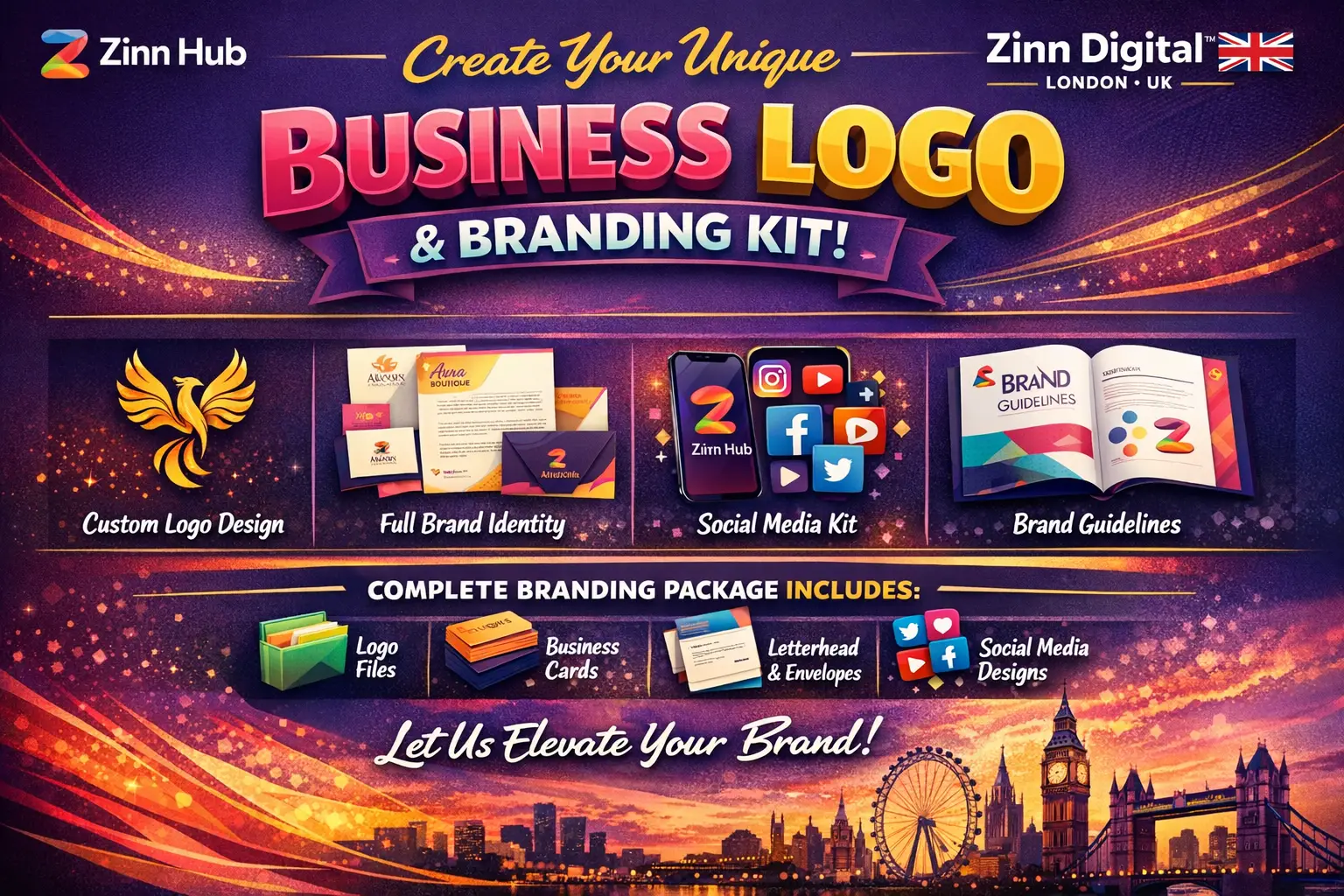 Create A Unique Business Logo With Complete Branding Kit - Zinn Digital ™ 2 Create A Unique Business Logo With Complete Branding Kit - Zinn Digital ™ - Image 2