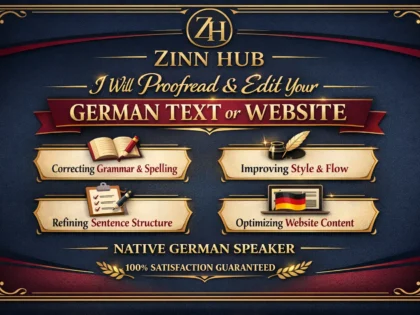 proofread and edit your german text or website