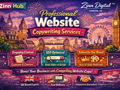 Professional website copywriting services by Zinn Digital ™ in London
