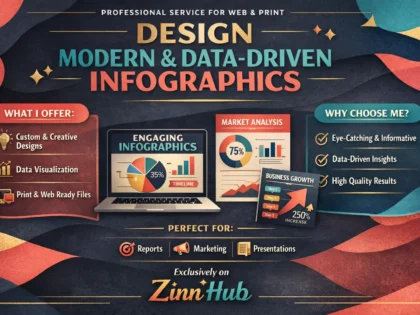 design modern and data driven infographics for web and print