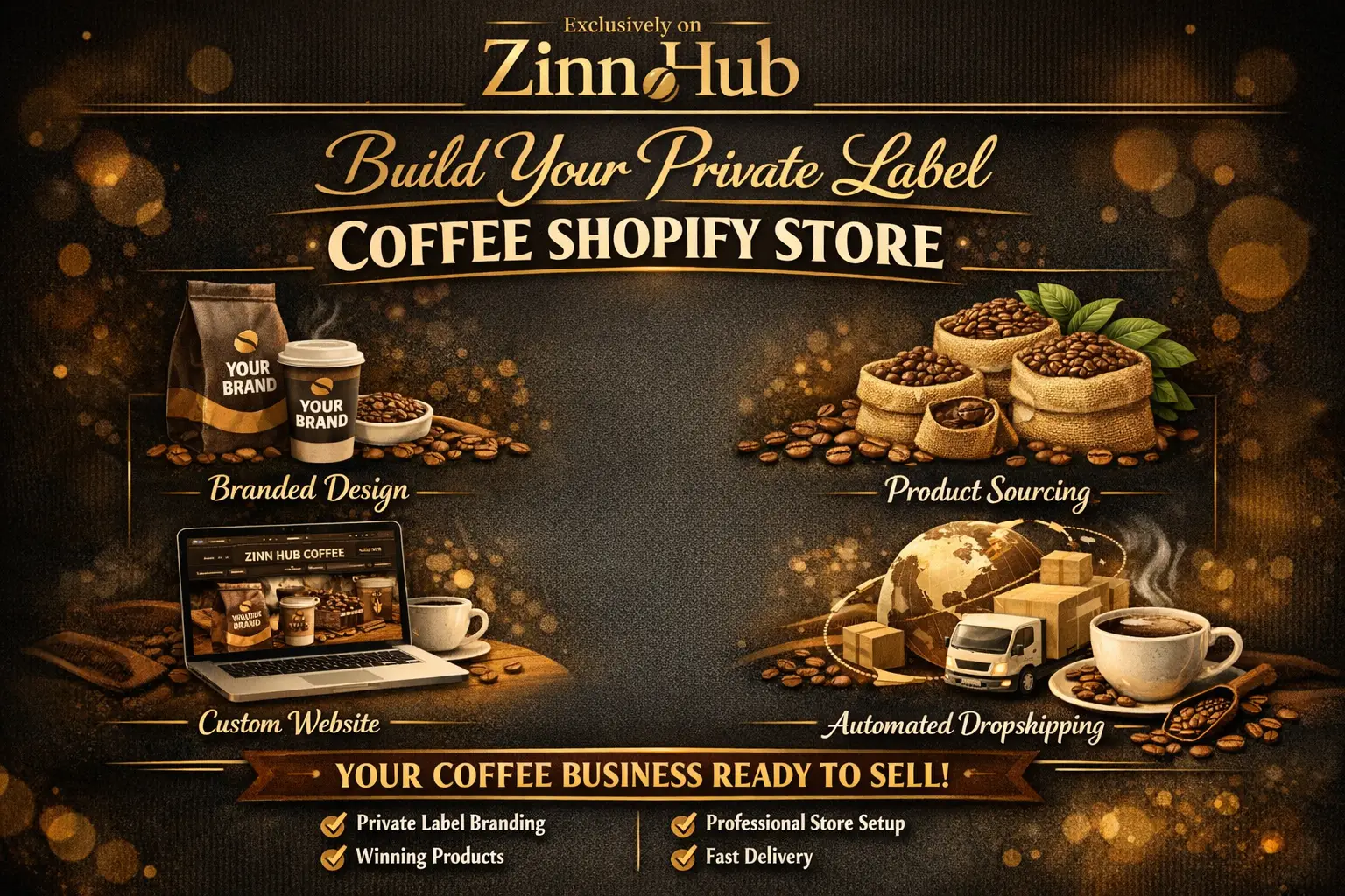 Build Private Label Branded Dropshipping Coffee Shopify Store, Coffee Website 1 Build Private Label Branded Dropshipping Coffee Shopify Store