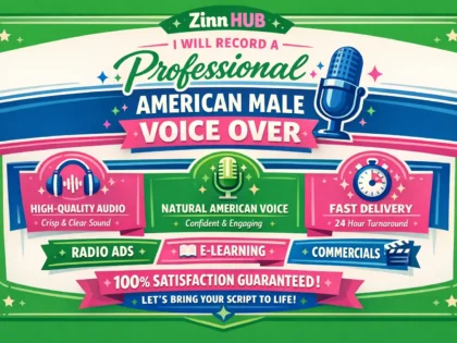 record a professional american english male voice over