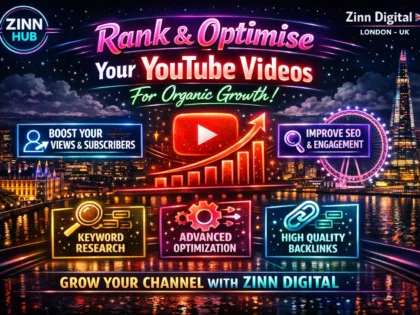 Rank and optimise YouTube videos for organic growth with Zinn Digital ™