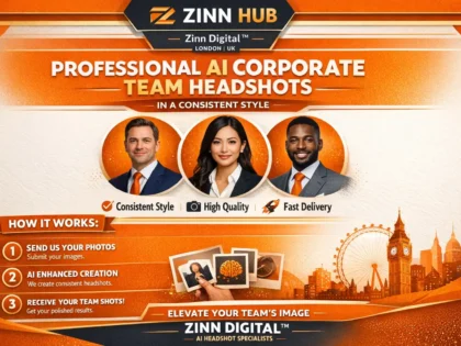 create professional ai corporate team headshots in a consistent style