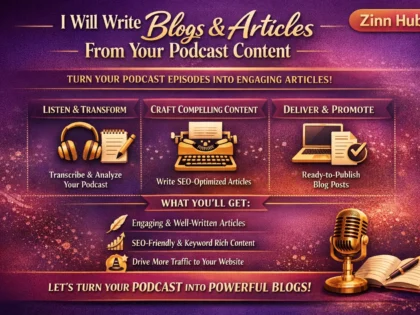 write blogs and articles from your podcast content