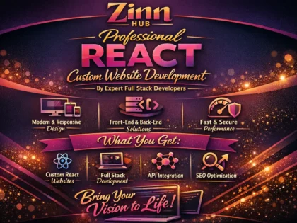 Professional React custom website development by expert full stack developers