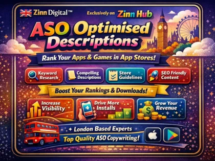 Write ASO optimised descriptions to rank apps or games in app stores