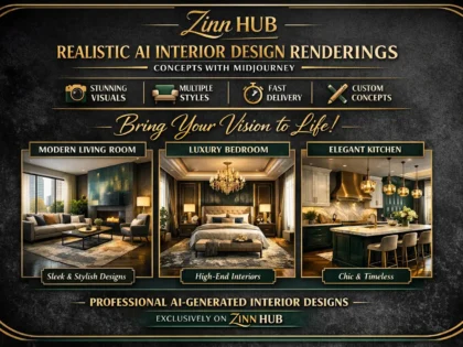 generate realistic ai interior design renderings concept midjourney
