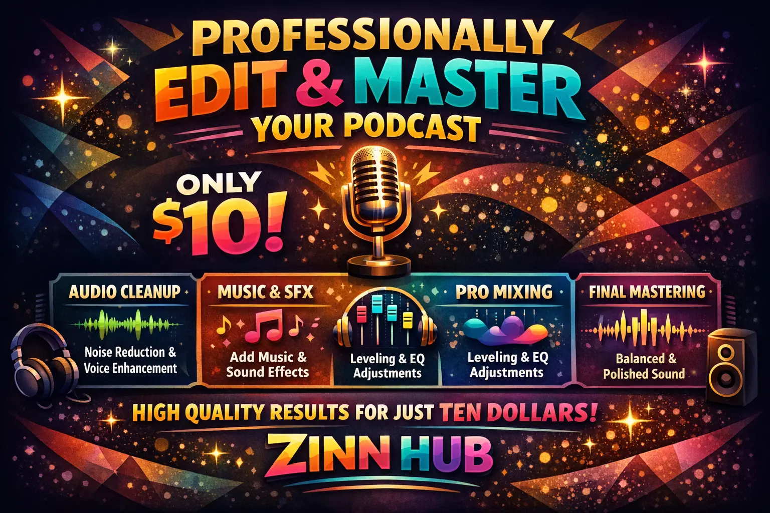 Professionally Edit And Master Your Podcast For 10 Dollars 1 Professionally Edit And Master Your Podcast For 10 Dollars