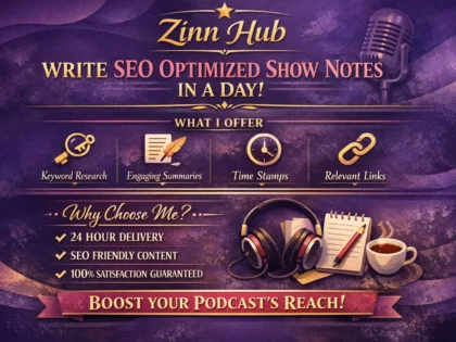 write SEO optimized show notes in a day