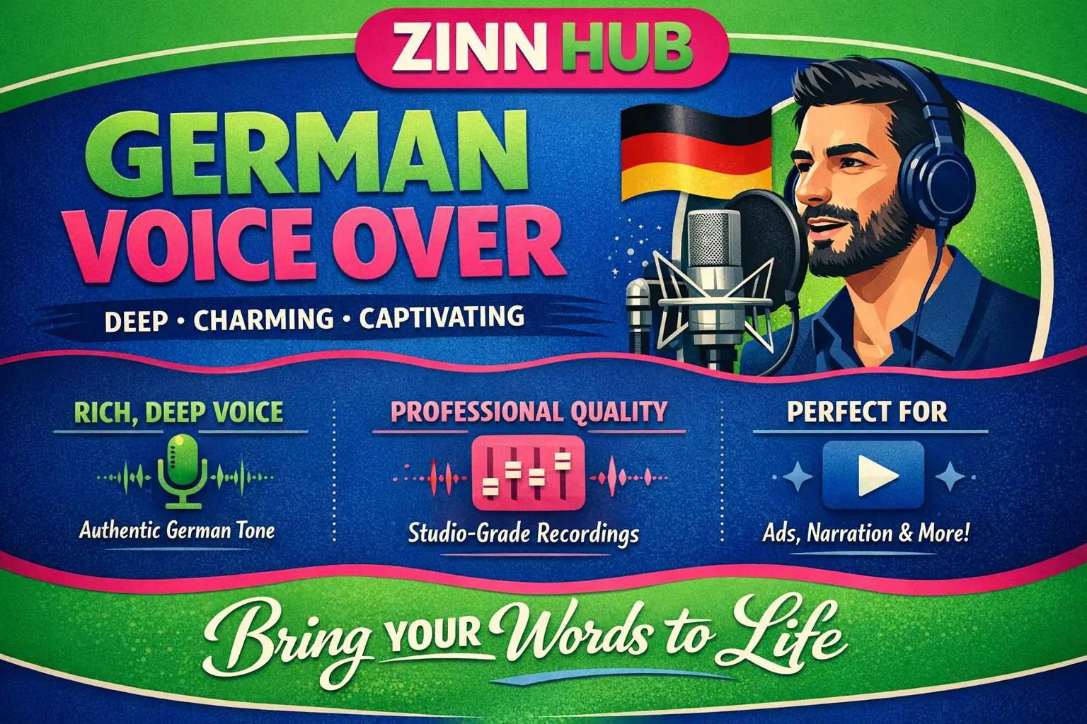 Produce A Male German Voice Over In A Deep, Charming Voice 1 Produce A Male German Voice Over In A Deep