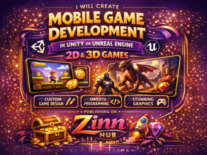 do mobile game development in unity or unreal engine for 2d and 3d games