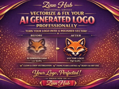 vectorize and fix your ai generated logo professionally