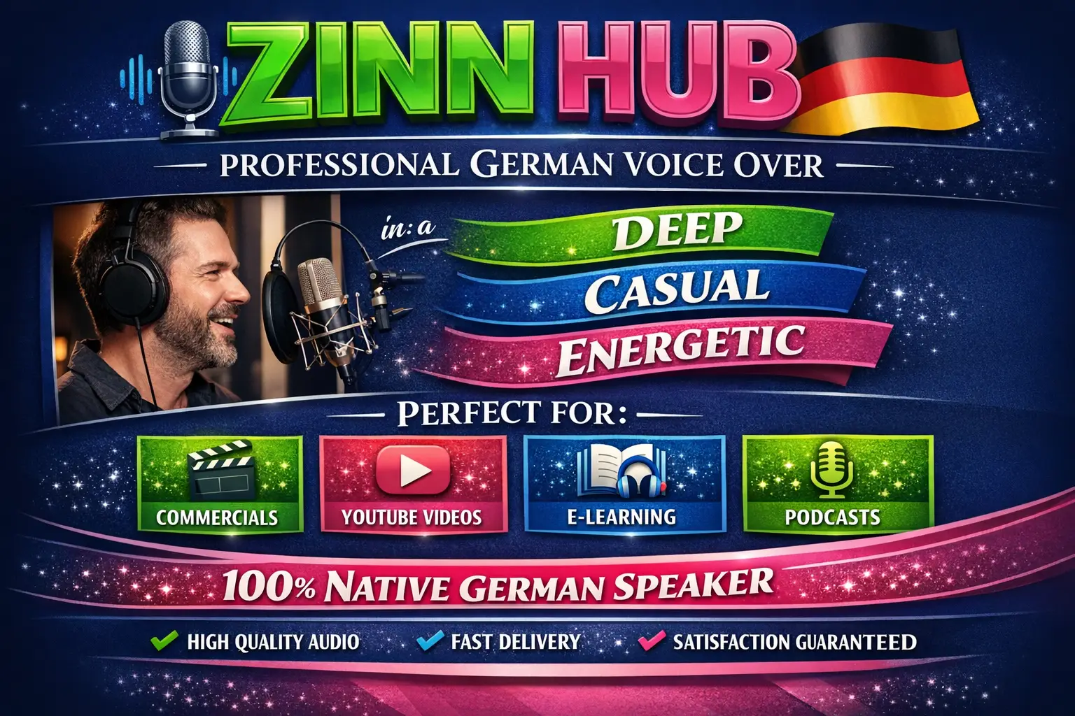 Do German Voice Over In A Deep, Casual Or Energetic Voice 1 Do German Voice Over In A Deep