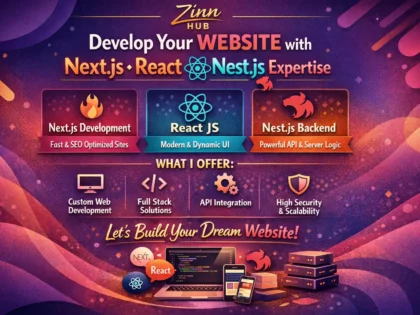 Develop your website with Next.js React and Nest.js expertise