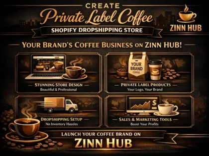 create private label coffee shopify dropshipping store
