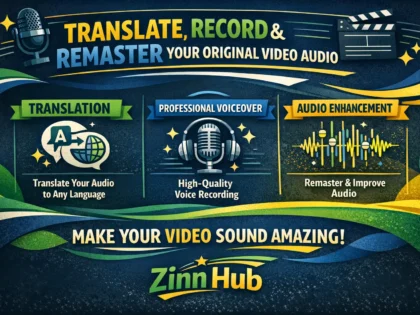 translate record and remaster your original video audio