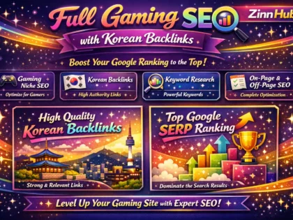 do full gaming SEO with korean backlinks for top google serp ranking