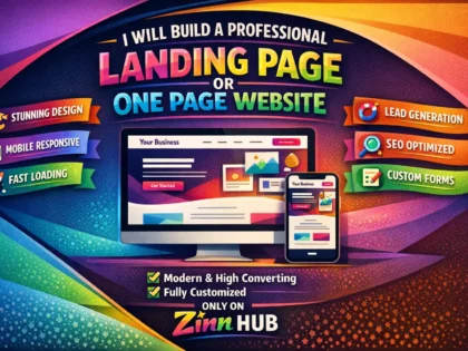build a professional landing page or one page website
