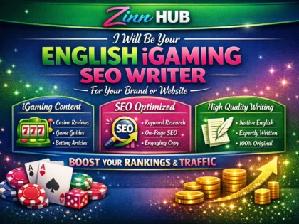 be your english igaming SEO writer for your brand or website