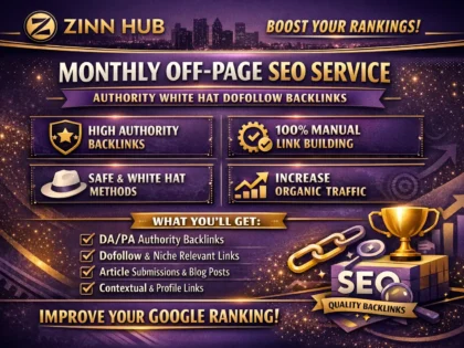 do monthly off page SEO service using authority white hat dofollow backlink