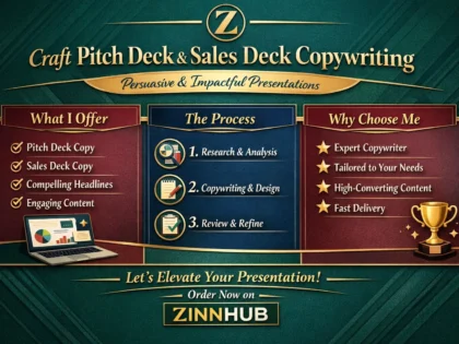craft pitch deck and sales deck copywriting