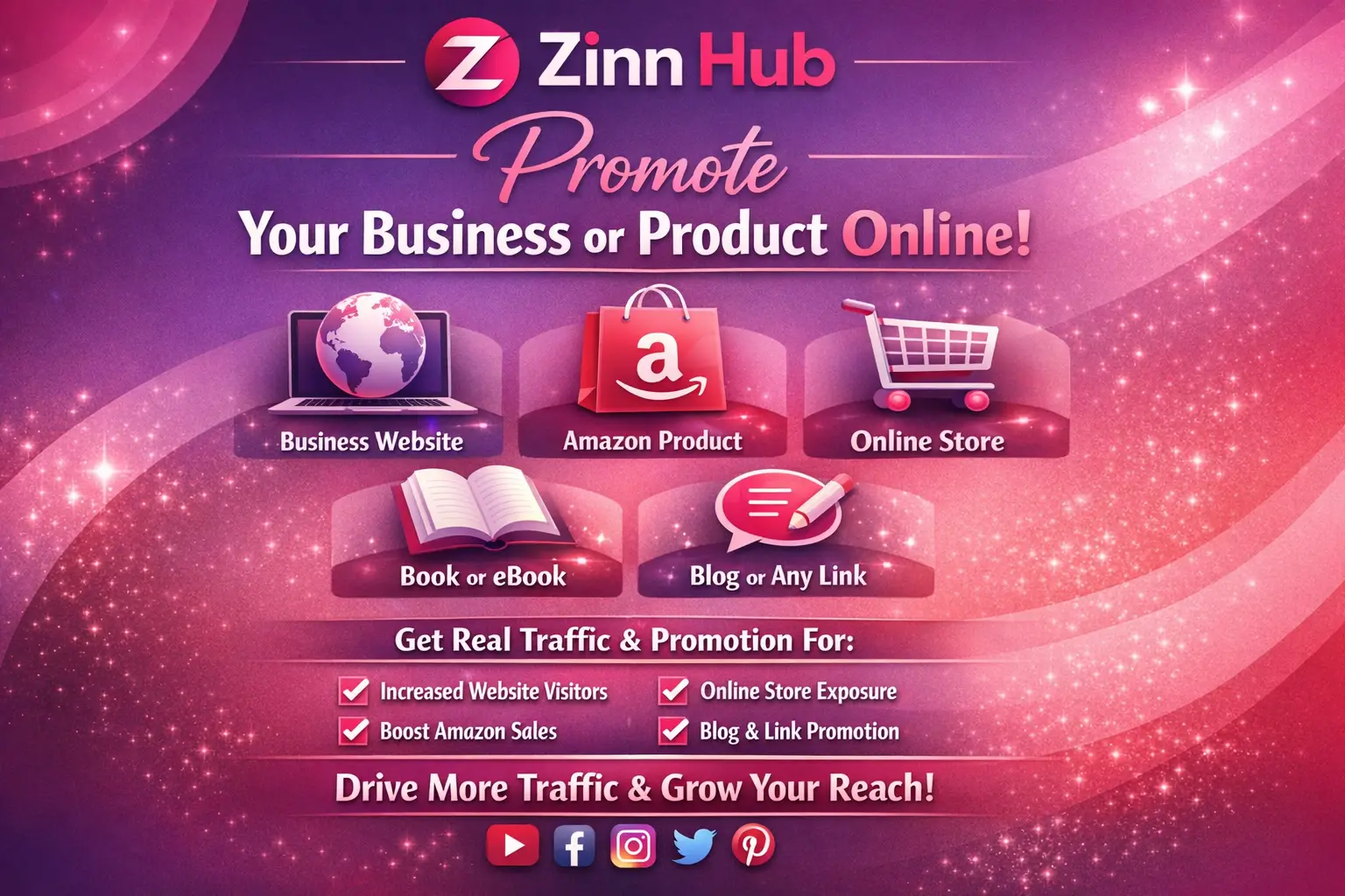 Promote Your Business Website Amazon Product Online Store Book Blog Or Any Link 1 Promote Your Business Website Amazon Product Online Store Book Blog Or Any Link