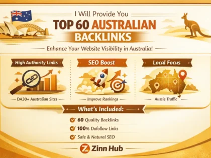 Provide You Top 60 Australian Backlinks To Enhance Your Website Visibility In Au