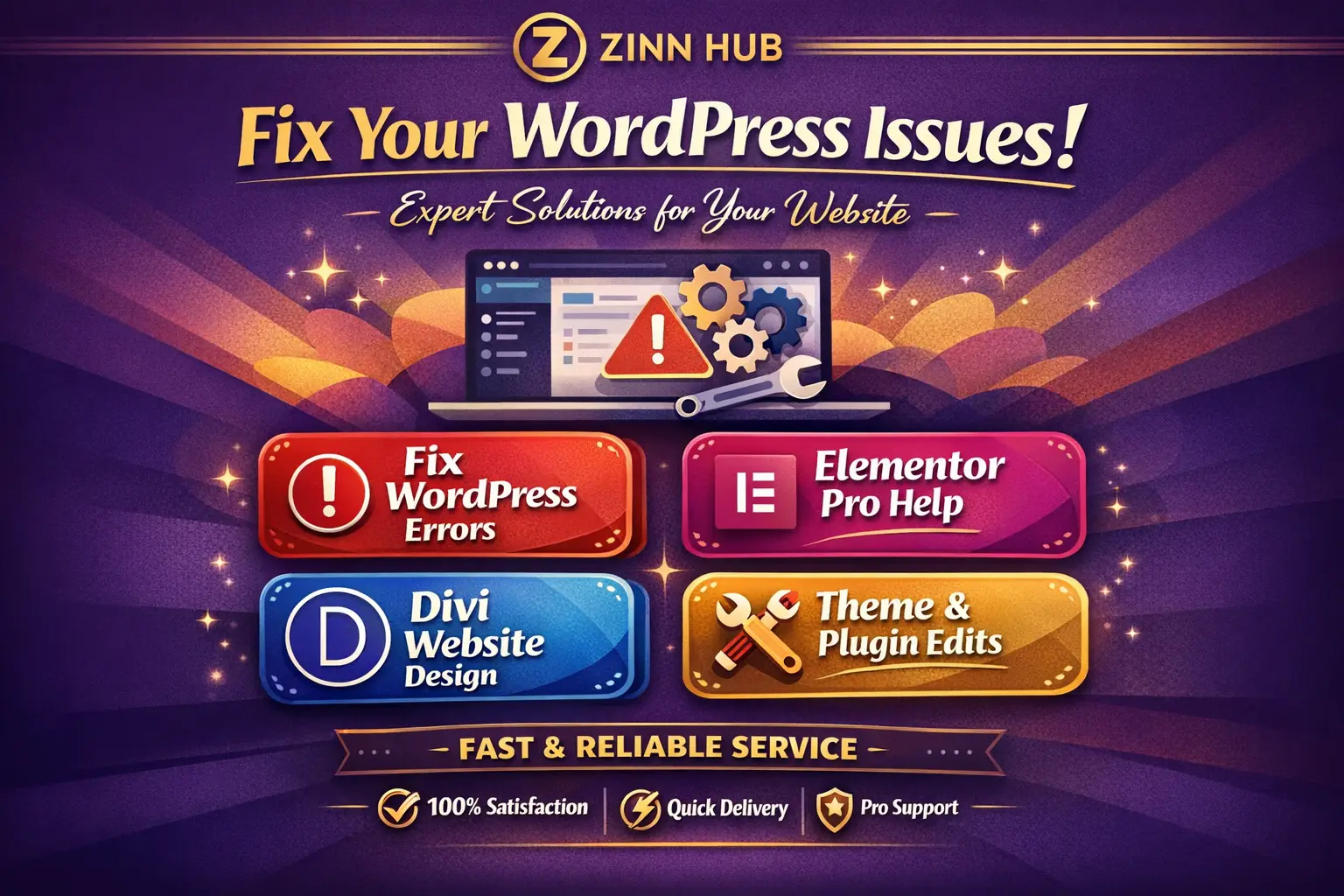 Fix Wordpress Issues, Error, Edit, Elementor Pro Help, Divi Website Design 1 Fix Wordpress Issues