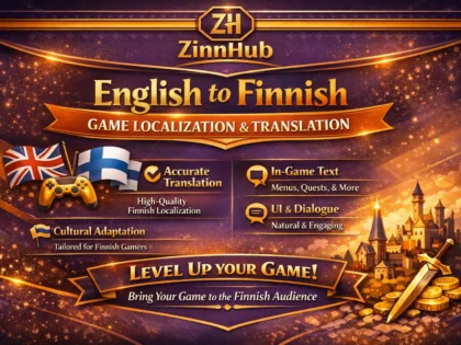 provide english to finnish game localization and translation