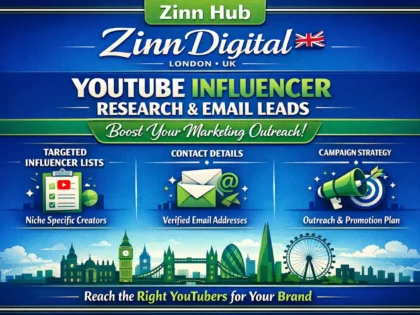 Provide YouTube influencer research and email leads for marketing outreach campaigns