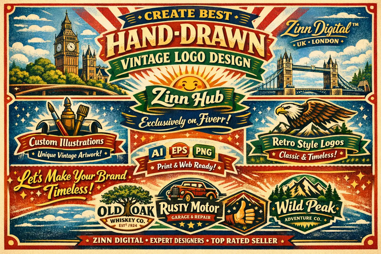 Create Best Hand-Drawn Vintage Logo Design By Zinn Digital ™ 2 Create Best Hand-Drawn Vintage Logo Design By Zinn Digital ™ - Image 2