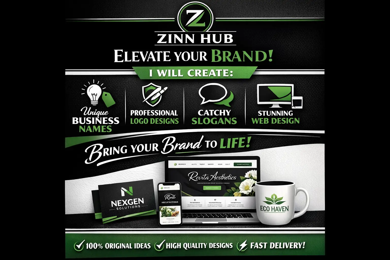 Craft Striking Business Name, Logo Design, Slogan Web Design For Your Brand 1 Craft Striking Business Name