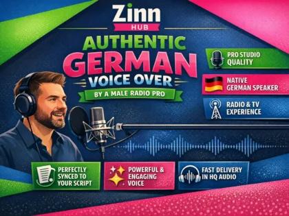 do an authentic high end german voice over as male radio pro