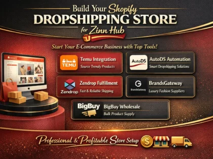 create shopify dropshipping store  via temu autods zendrop brandsgateway bigbuy