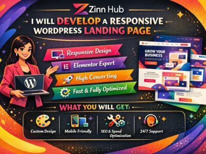 develop a responsive wordpress landing page